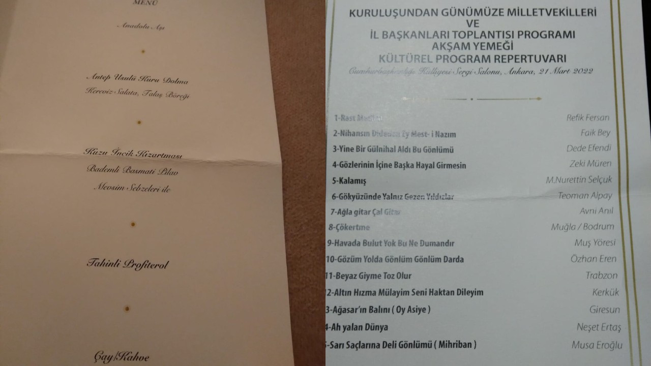 Saray'da AKP'lilere Verilen Yemeğin Menüsünde Neler Vardı? - Resim: 1