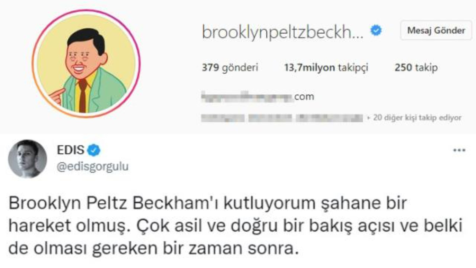 Brooklyn Beckham'a Edis'ten Destek: Şahane Hareket - Resim: 1