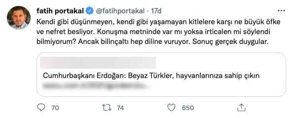 Erdoğan'ın Beyaz Türkler Açıklamasına Fatih Portakal'dan Sert Tepki - Resim: 1