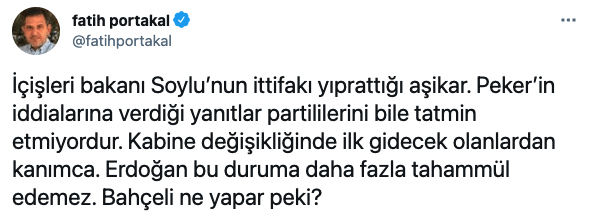 Fatih Portakal'dan Soylu Yorumu: Erdoğan Bu Duruma Daha Fazla Tahammül Edemez - Resim: 2