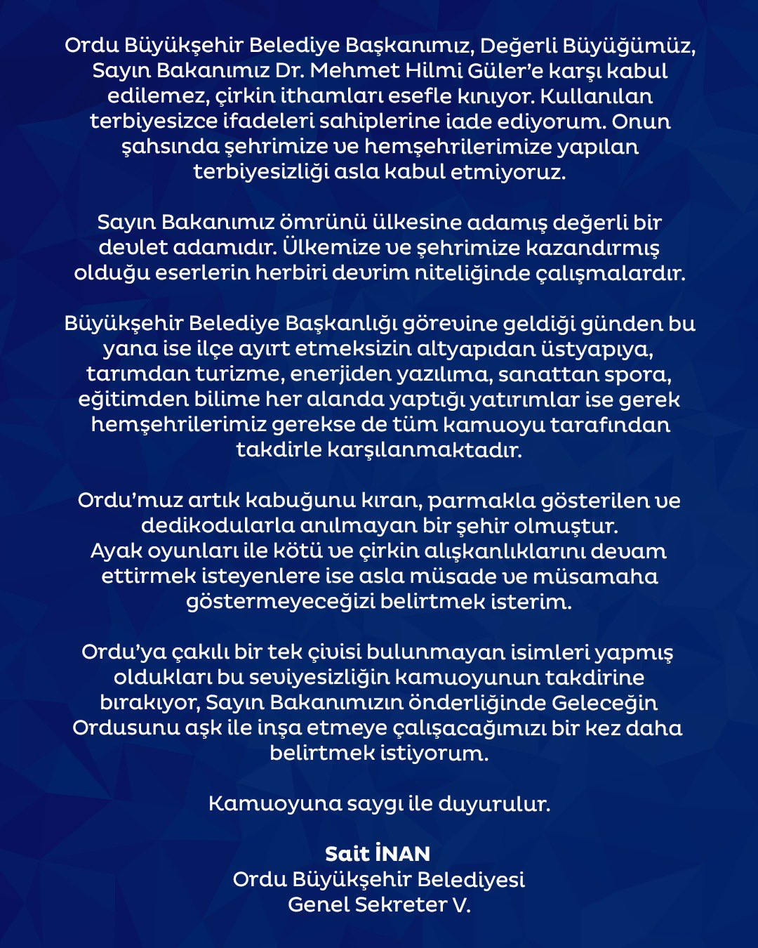 AKP'li İpek Dangalak Demişti: Ordu Büyükşehir Belediyesi'nden İade Yanıtı - Resim: 1