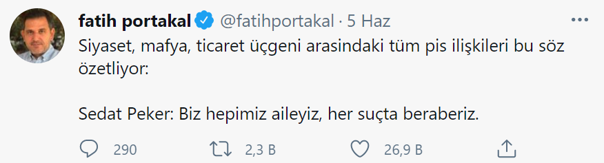 Fatih Portakal Sedat Peker'in o Sözüne Dikkat Çekti - Resim: 1