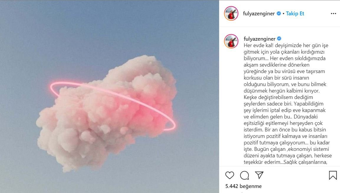 Fulya Zenginer koronavirüse rağmen çalışmak zorunda olanlara teşekkür etti - Resim: 1
