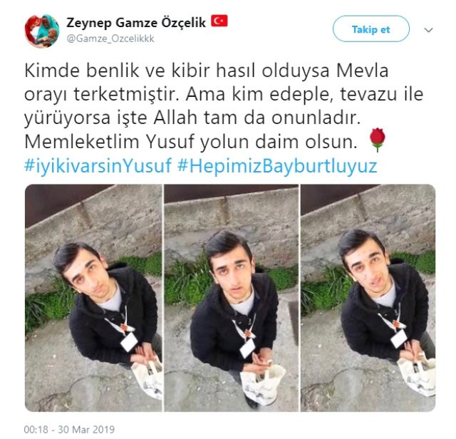 Gamze Özçelik'ten Bayburtlu Yusuf Özoğul'a destek - Resim: 1