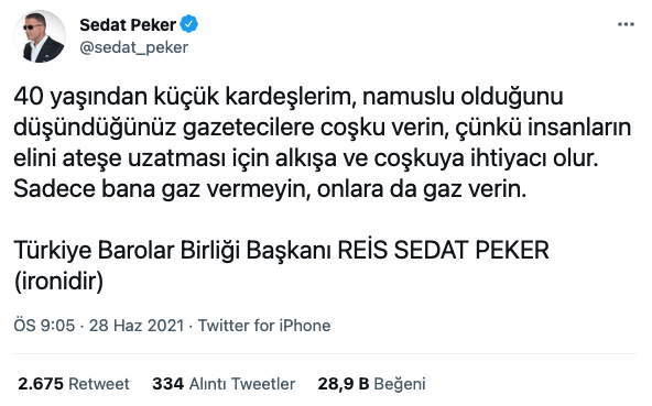 Sedat Peker’den Namuslu Gazeteci Çıkışı! Sadece Bana Gaz Vermeyin - Resim: 1