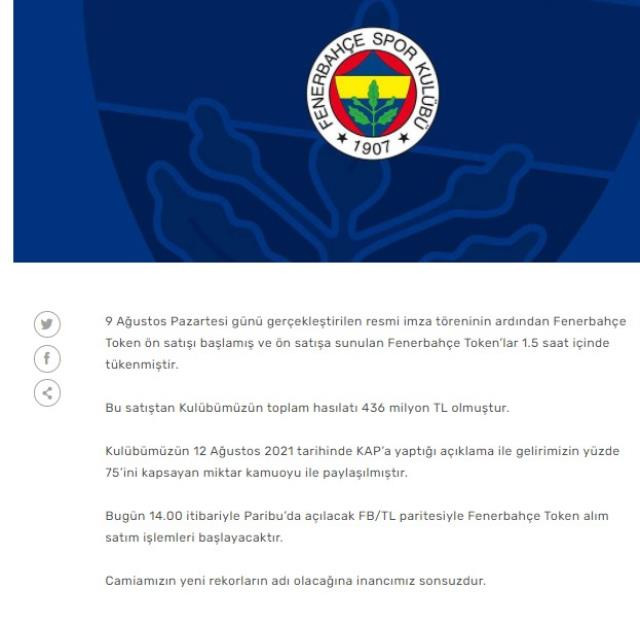 Fenerbahçe, Kripto Para Zengini Oldu! Tam 436 Milyon TL Hasılat... - Resim: 1