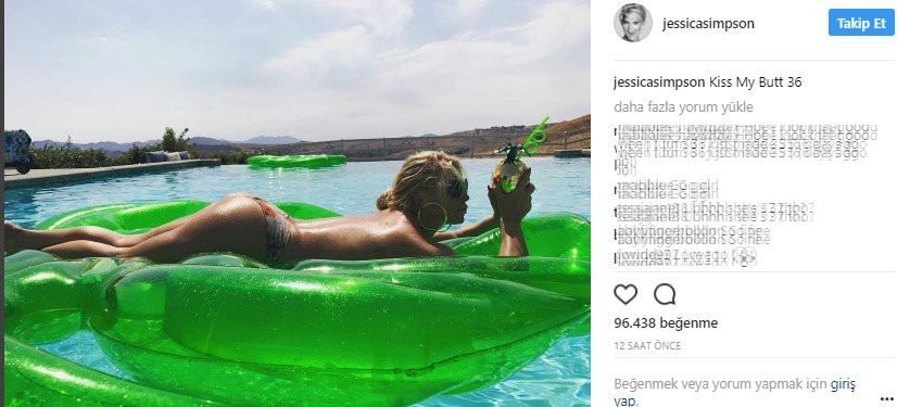 Jessica Simpson 37. yaşına tangalı bir fotoğrafla merhaba dedi - Resim: 1