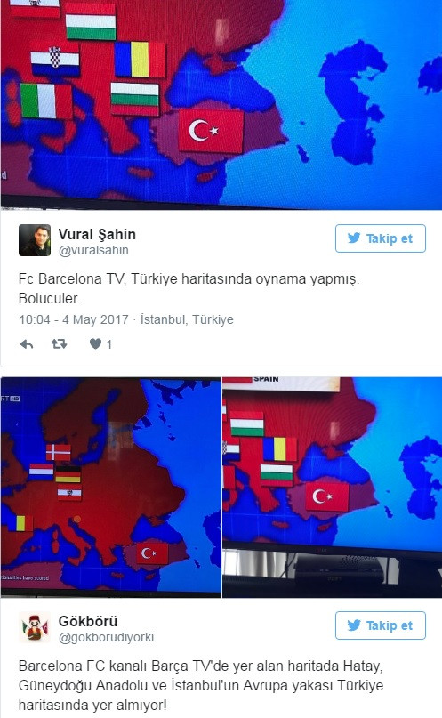 Barcelona TV'de skandal Türkiye haritası - Resim: 1