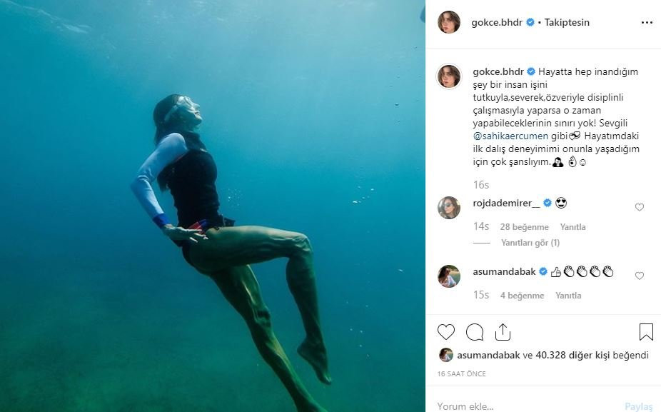 Gökçe Bahadır’ın ilk dalış deneyimi: Bacakları tartışma yarattı - Resim: 2