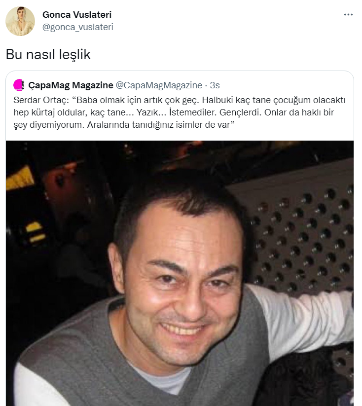 Gonca Vuslateri'den Serdar Ortaç'a Sert Kürtaj Yanıtı - Resim: 1
