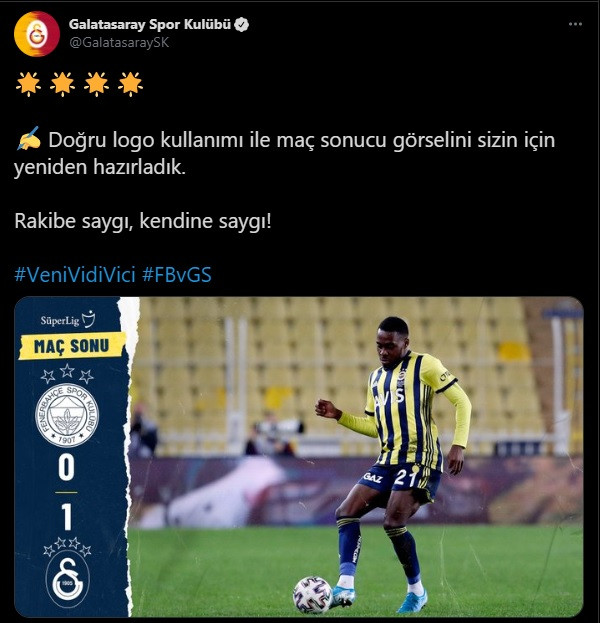 Galatasaray'dan Fenerbahçe'ye 4 Yıldız Göndermesi - Resim: 2