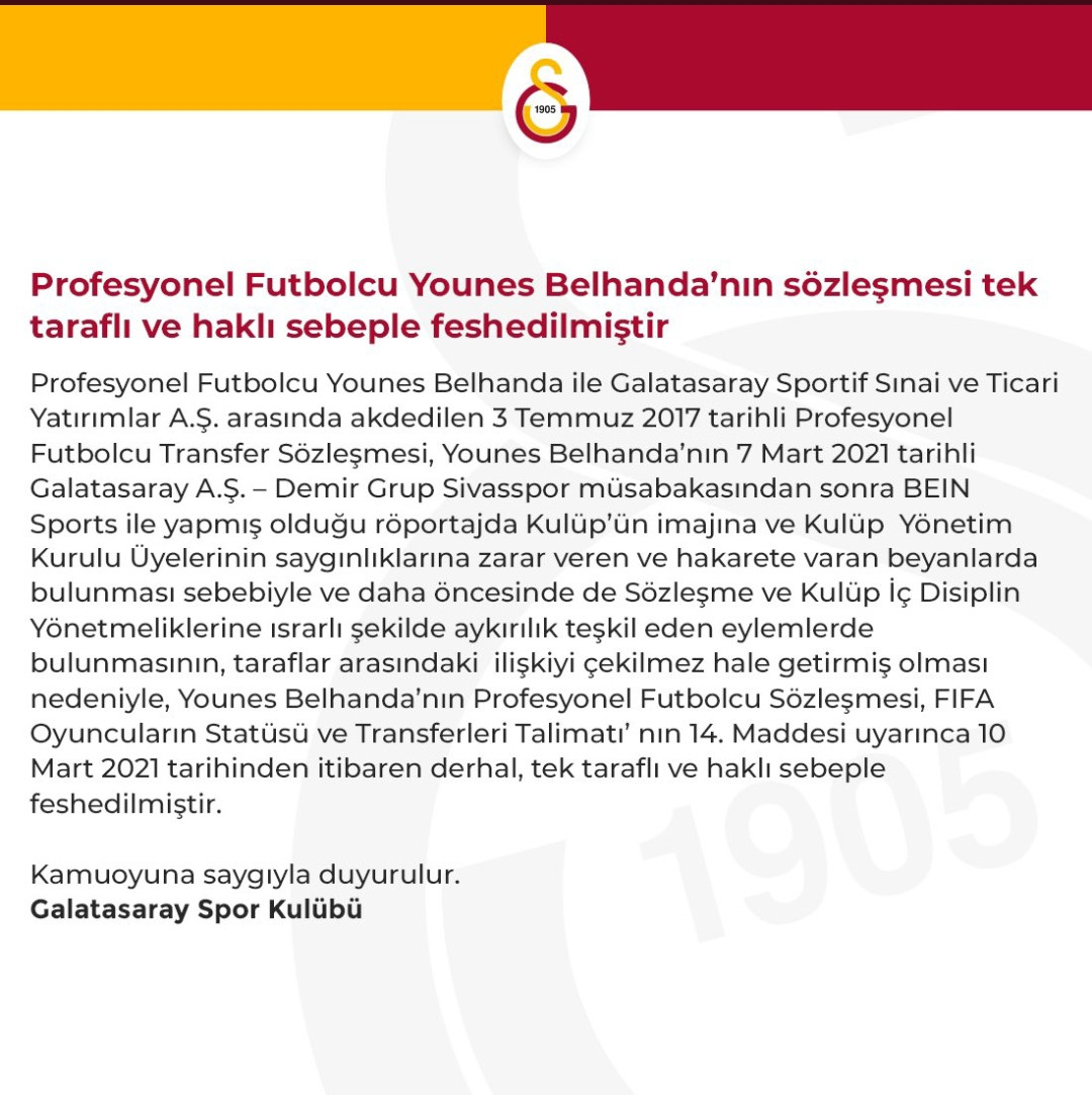 Galatasaray Belhanda'nın Sözleşmesini Tek Taraflı Feshetti - Resim: 2