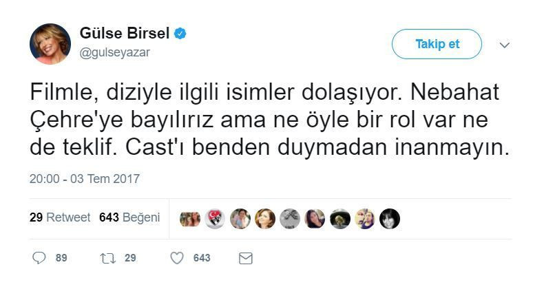 Gülse Birsel'den Nebahat Çehre haberlerine yalanlama! - Resim: 1