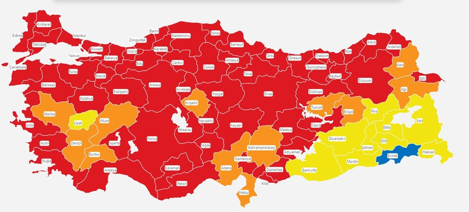 Güncel Koronavirüs Risk Haritası Açıklandı! Çok Yüksek Riskli İllerin Sayısı Arttı - Resim: 1