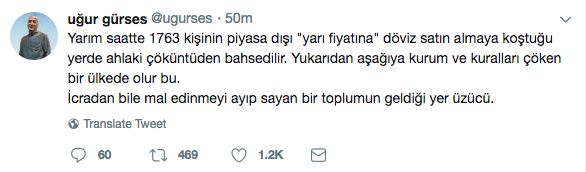 Uğur Gürses: 30 dakikada 1763 kişinin dolar almaya koşması ahlaki çöküntüdür - Resim: 1