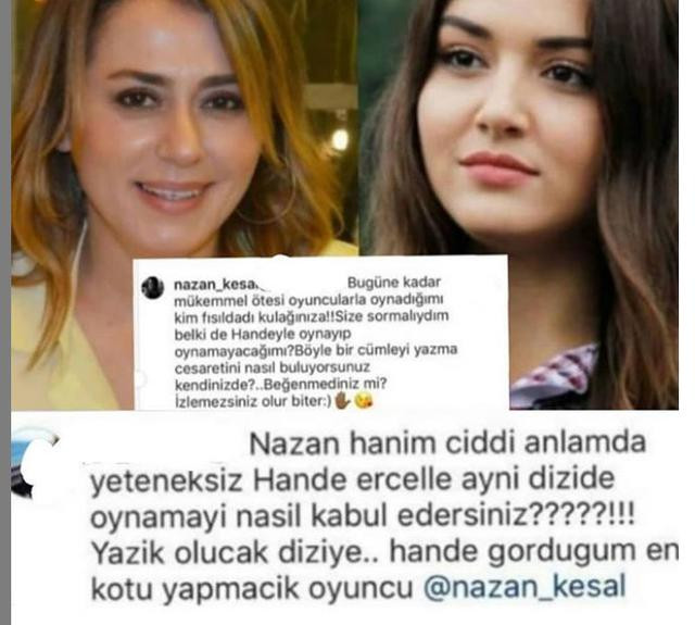 Oyuncu Nazan Kesal takipçisine karşı Hande Erçel'i savundu - Resim: 1