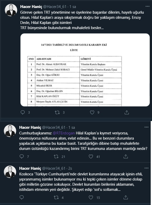 AKP'li Yazardan Erdoğan'a Hilal Kaplan Tepkisi: Nüfusuna Alsın - Resim: 1