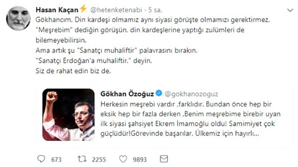Hasan Kaçan'dan Gökhan Özoğuz'a: Sanatçı muhaliftir palavrasını bırakın - Resim: 1