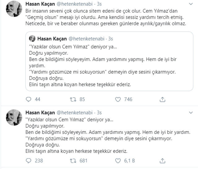 Cem Yılmaz'a Hasan Kaçan'dan destek: Adam yardımını yapmış hem de iyi bir yardım - Resim: 1