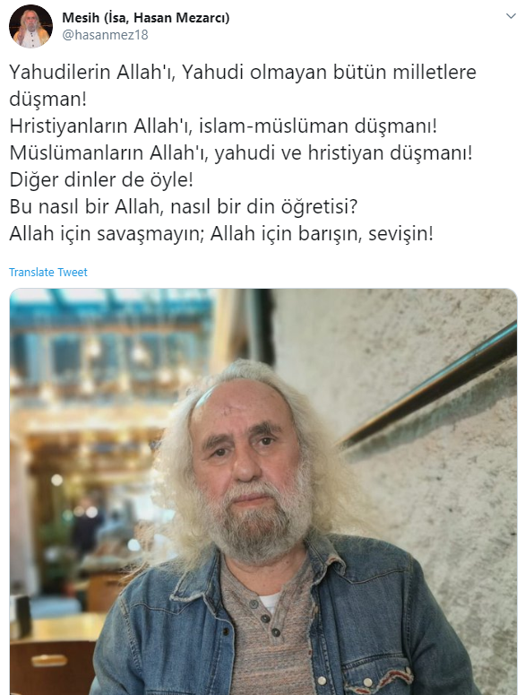 Kendini Mesih ilan eden Hasan Mezarcı: Allah için savaşmayın, sevişin.. - Resim: 1