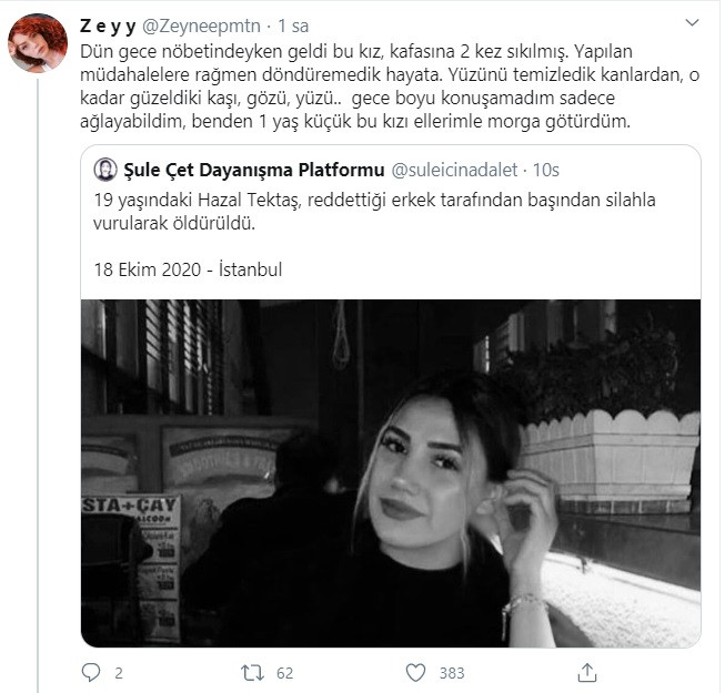 Hazal Tektaş'ı reddettiği erkek başından vurup öldürdü: #hazaltektas - Resim: 1