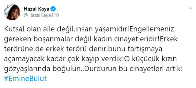 Hazal Kaya Emine Bulut'un ölümünden sonra isyan etti - Resim: 1