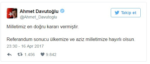 Davutoğlu'dan referandum sonrası ilk yorum - Resim: 1