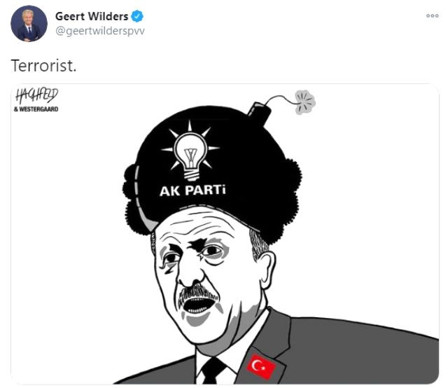 Hollandalı faşist Geert Wilders'den Erdoğan düşmanı paylaşım - Resim: 1