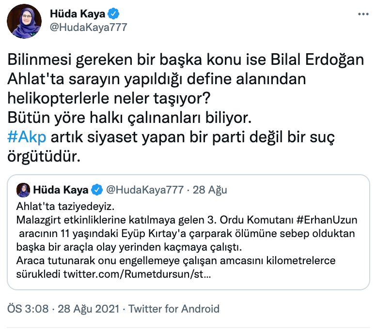 HDP'li Kaya: Bilal Erdoğan Define Alanından Helikopterlerle Ne Taşıyor? - Resim: 1