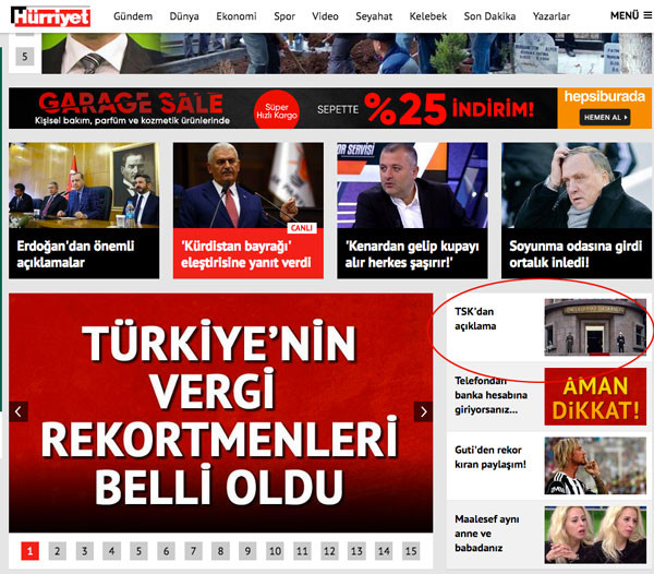 Erdoğan ve TSK saydırdı Hürriyet bakın haberi nasıl verdi? - Resim: 3