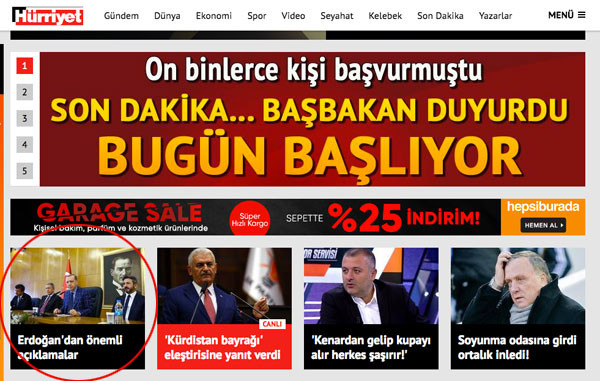Erdoğan ve TSK saydırdı Hürriyet bakın haberi nasıl verdi? - Resim: 1