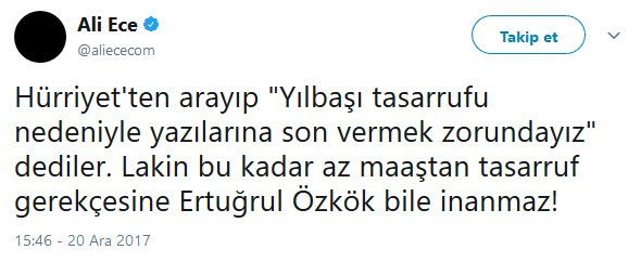 Hürriyet işine son verdi, Ali Ece isyan etti - Resim: 1