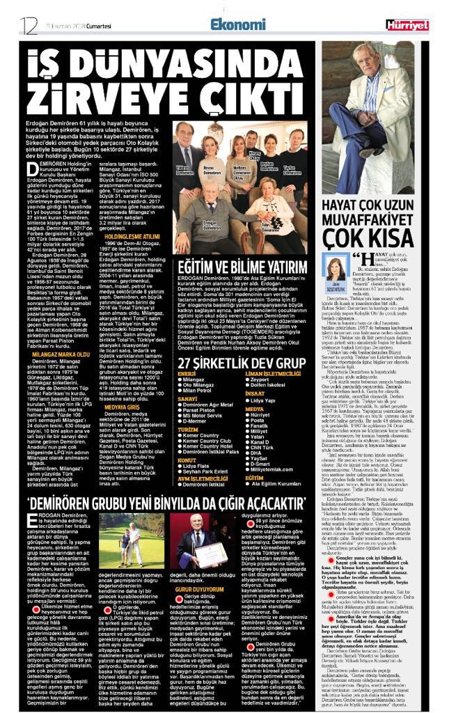 Hürriyet Erdoğan Demirören'in vefatına siyah yas logosuyla 5 sayfa ayırdı - Resim: 5
