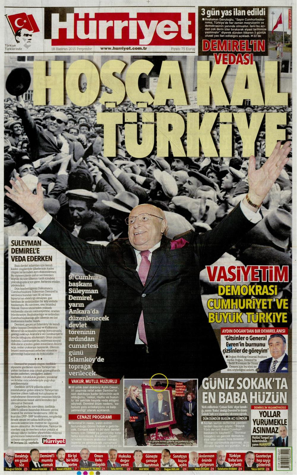 Hürriyet Erdoğan Demirören'in vefatına siyah yas logosuyla 5 sayfa ayırdı - Resim: 8