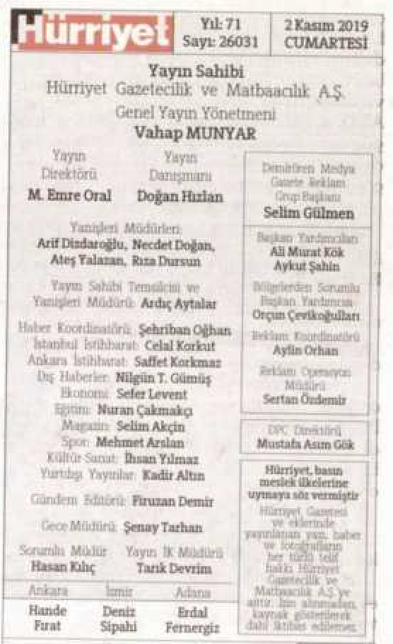 Hürriyet gazetesinde künye değişti - Resim: 2