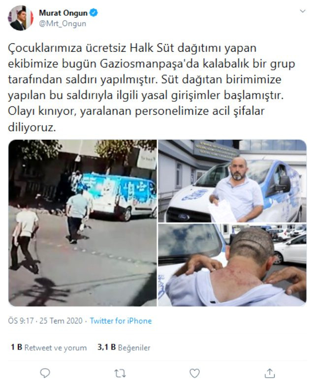 İBB'nin Halk Süt dağıtımı yapan ekibine saldırı - Resim: 1