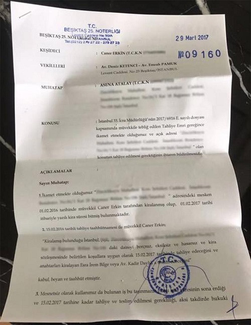 Asena Atalay'a ihtarname şoku! Caner'in kiraladığı evden çıkarılıyor - Resim: 1