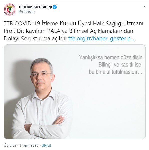 İktidarın salgın politikasını eleştirmişti: Prof. Dr. Kayıhan Pala'ya soruşturma! - Resim: 1