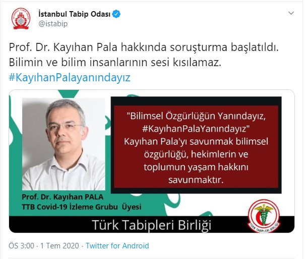 İktidarın salgın politikasını eleştirmişti: Prof. Dr. Kayıhan Pala'ya soruşturma! - Resim: 2