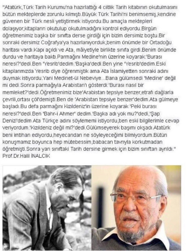 İlber Ortaylı Halil İnalcık'ın Atatürk anısını anlattı: Bana sorular sordu - Resim: 1