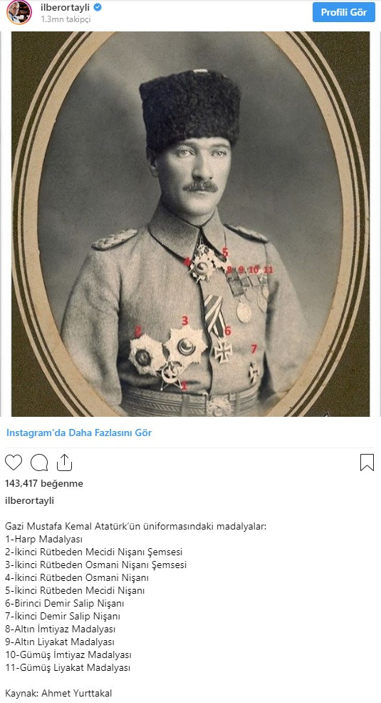 İlber Ortaylı'nın Atatürk paylaşımı beğeni rekoru kırdı - Resim: 1