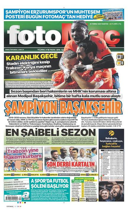 Turkuaz Medya, Bilal Erdoğan'ın desteklediği Başakşehir'in şampiyonluğunu şaibeli buldu - Resim: 1