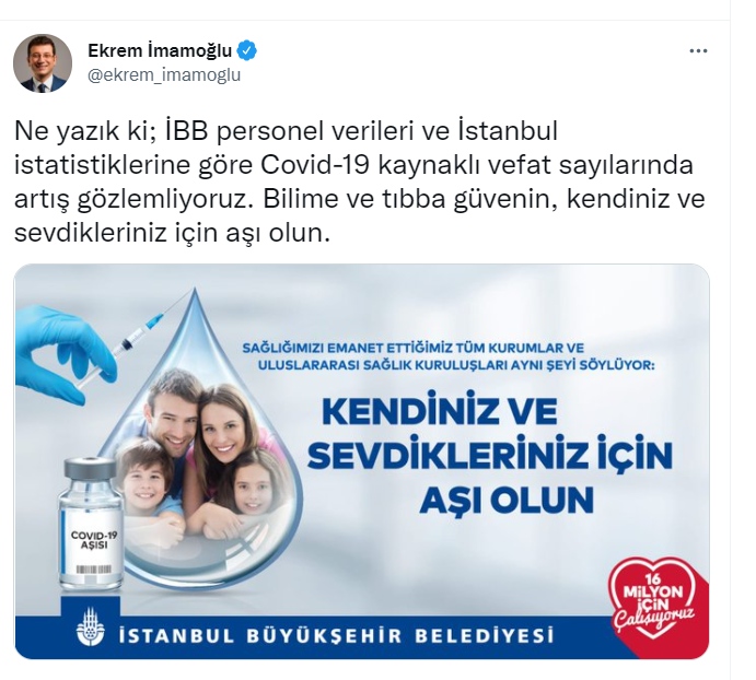İmamoğlu: İstanbul İstatistiklerine Göre Covid-19 Vefat Sayıları Artışta - Resim: 1