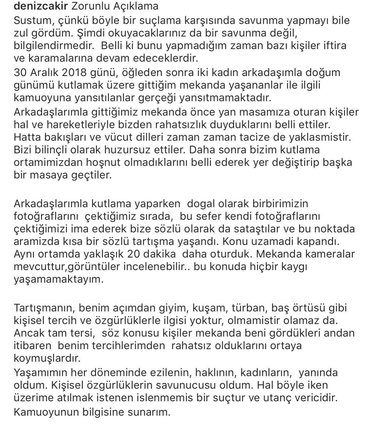 Deniz Çakır suskunluğunu bozdu: Tartışmanın nedeni başörtüsü değil - Resim: 1