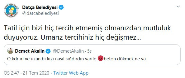 Demet Akalın'ın Pınar Gültekin paylaşımına Datça Belediyesi'nden yanıt - Resim: 1