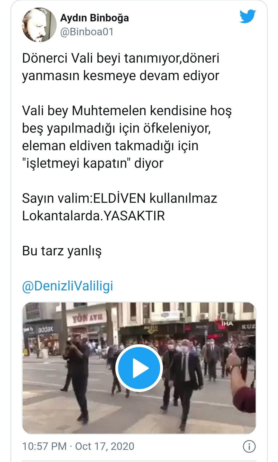 Denizli Valisi dönerci kendisini tanımayınca dükkanı kapattı - Resim: 1