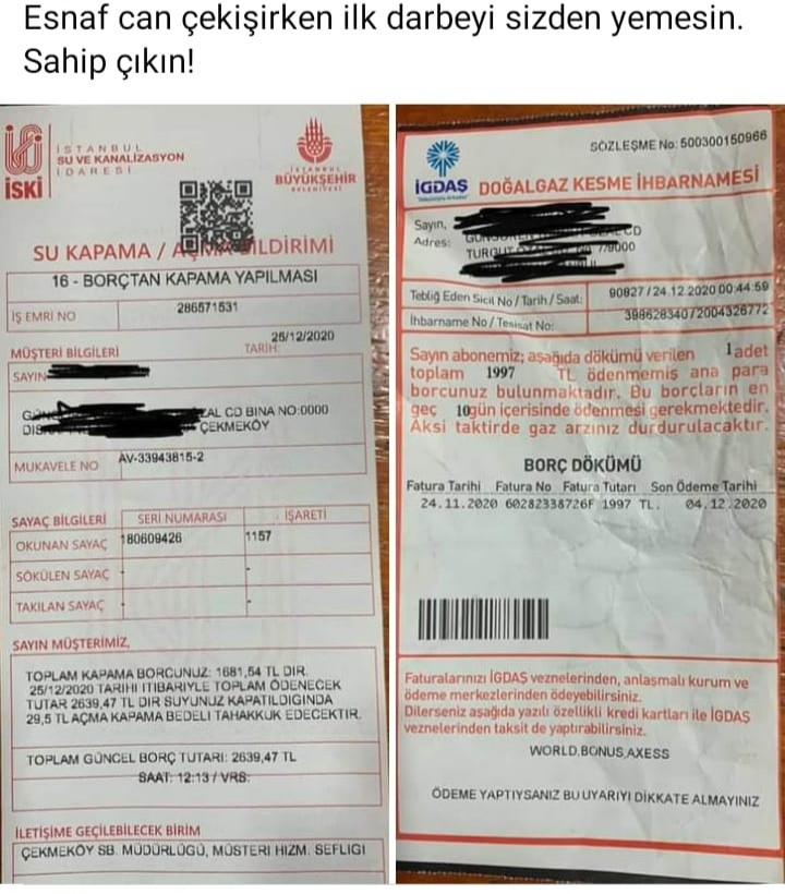 Borcu yüzünden doğalgazı kesilecek olan esnaf İBB'ye isyan etti - Resim: 1