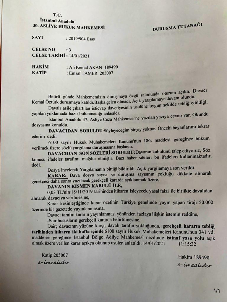 Kemal Öztürk Ali Murat Güven'i 3 Kuruşluk Tazminata Mahkum Ettirdi - Resim: 2