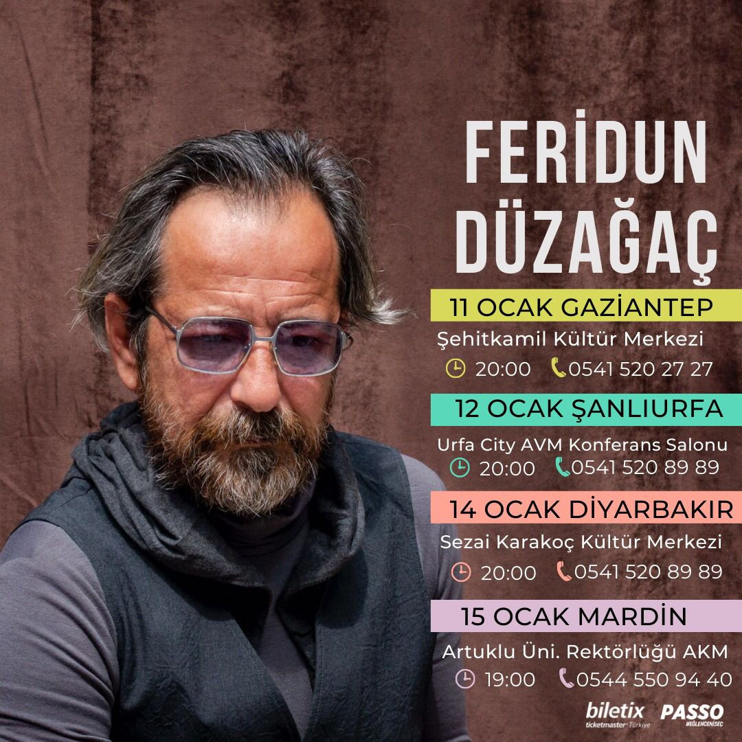 Feridun Düzağaç Konserleri: Gaziantep, Şanlıurfa, Diyarbakır ve Mardin'de - Resim: 1