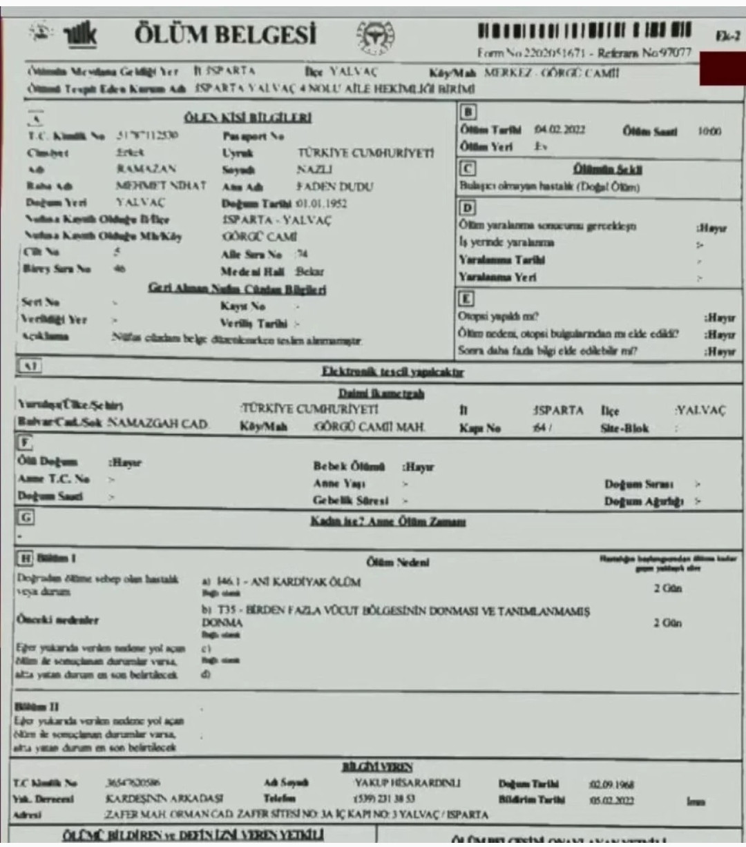 Isparta'da Yaşlı Adam Donarak Ölmüş! Valiliği Yalanlayan Belge - Resim: 1